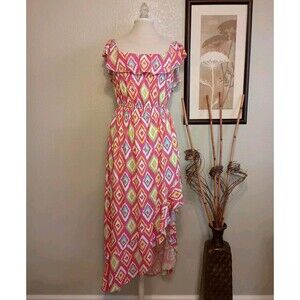 Savanna Jane Size S Puppy Love Sleeveless Dress Ruffles High Low Pink